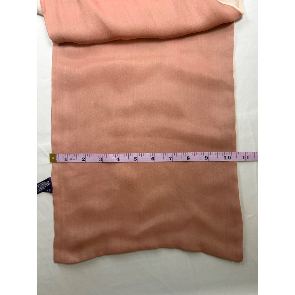 Ralph Lauren Collection Purple Label Silk Scarf Pink Cream Made in Japan - Picture 4 of 14